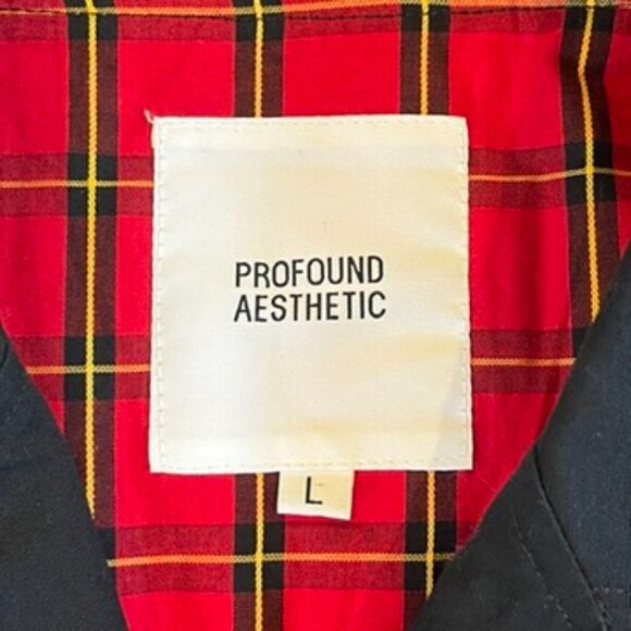 Profound Aesthetic Black Moto Jacket Zippers Fringe Large - Picture 5 of 6